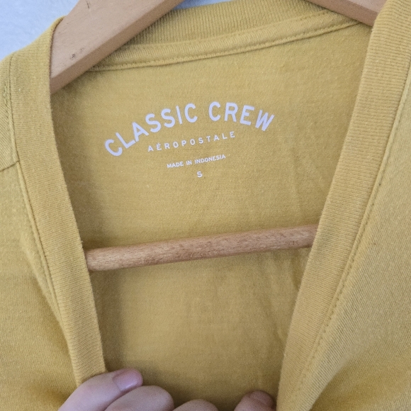 Aeropostale New York Fitted T-Shirt Yellow Women's S - Juniors - Picture 3 of 8